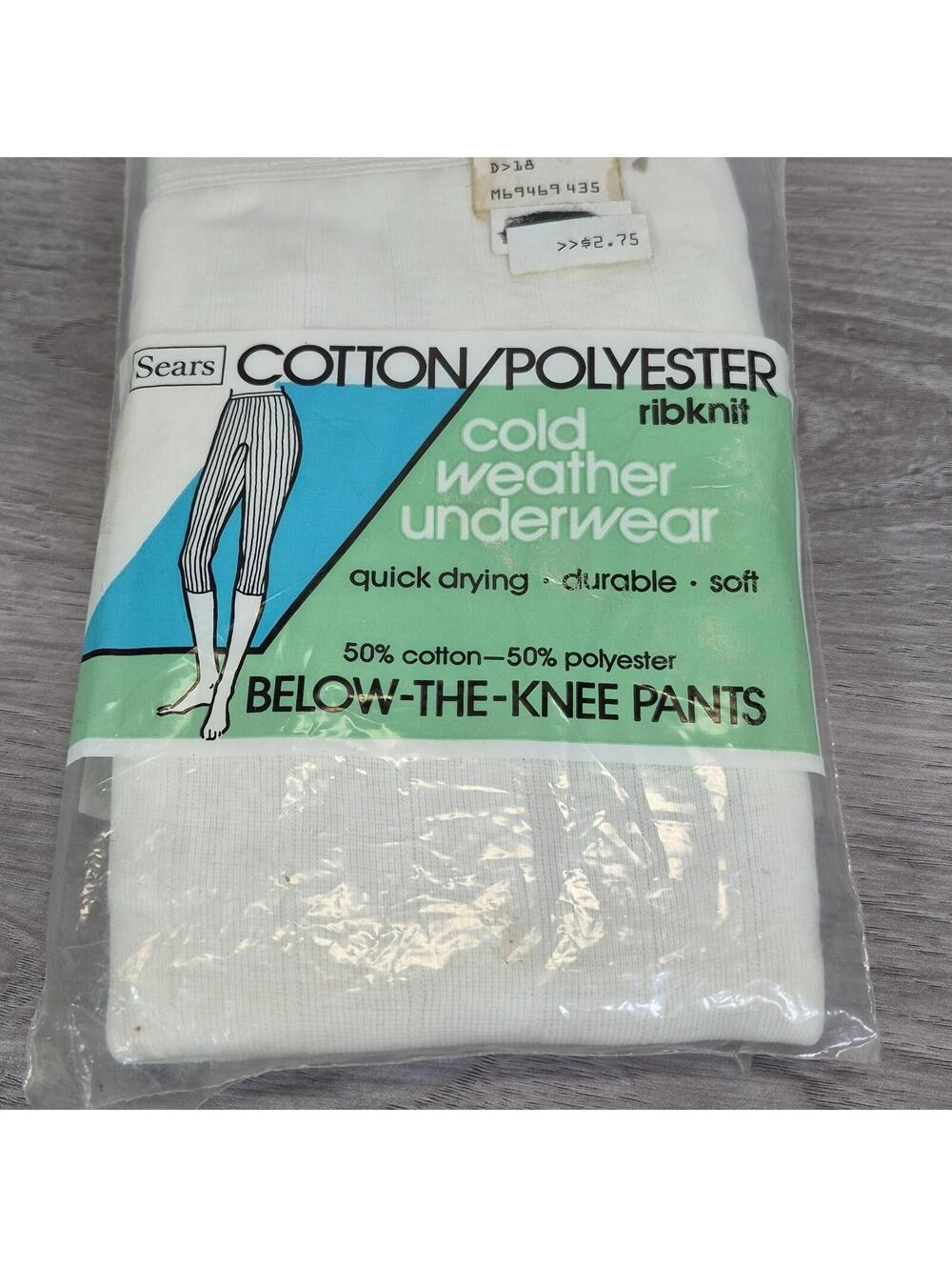 Sears Cotton Cold Weather Underwear Women's Below The Knee Pants XL New
